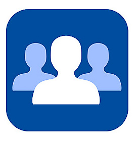 Icon image in blue and white